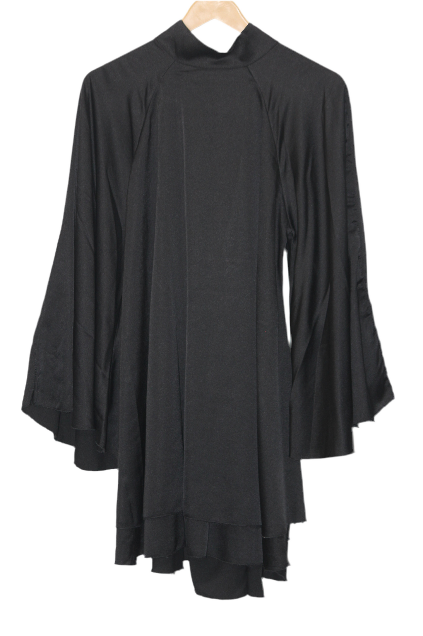 Thriftyfy Black Silk Mix Statement Blouse