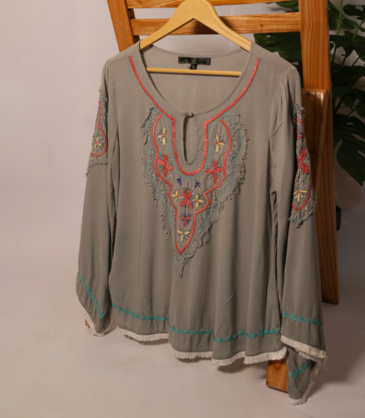 Blouse by Love with Hand embroidery