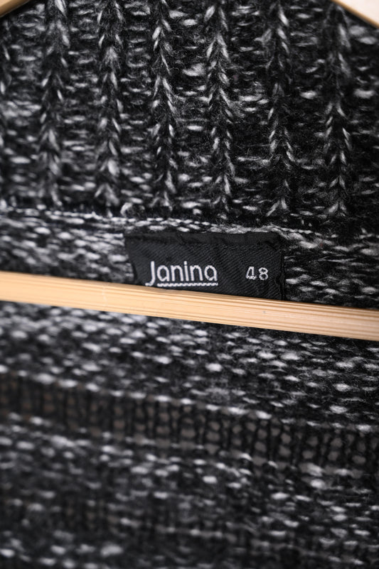 Sophisticated Black-Grey-White Acrylic Shrug