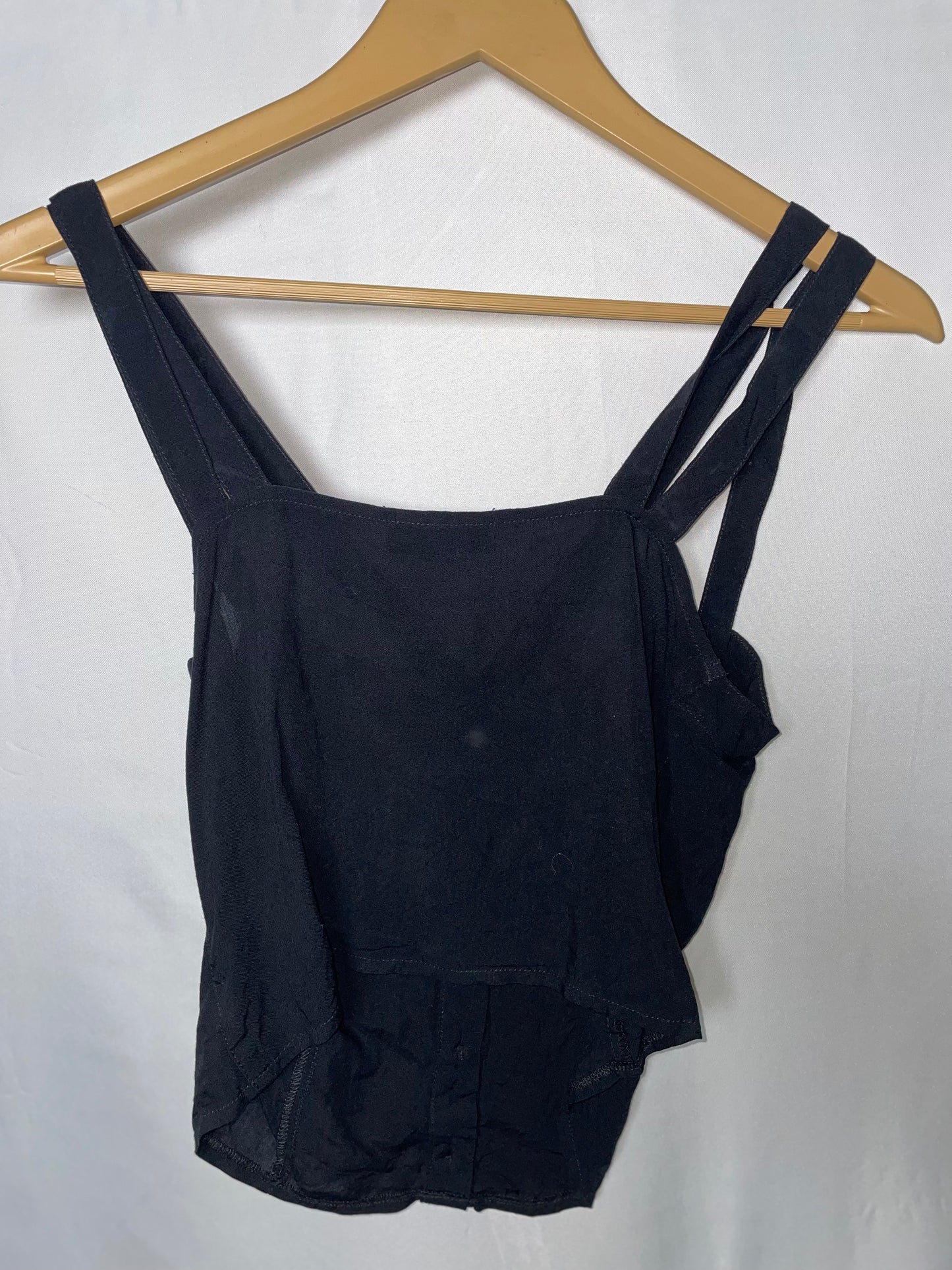 Topshop Black Buttoned Tank Top