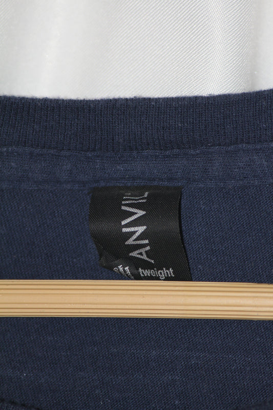 Anvil Navy Printed T-Shirt