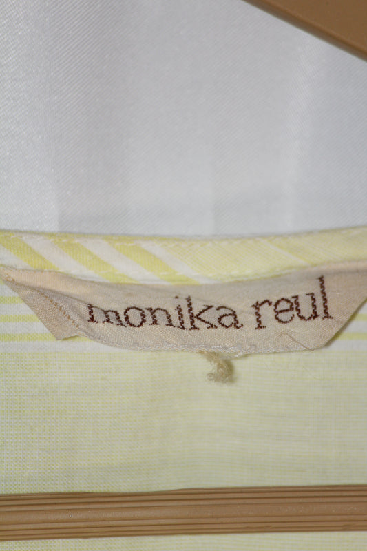 Monika Reul Yellow & White Striped Dress (Small, Good Condition)