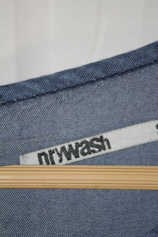 Dry Wash Blue Denim-Style Dress