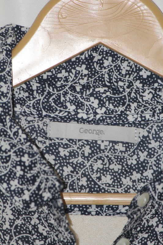 George Dual-Tone Off-White & Black Full-Sleeve Shirt