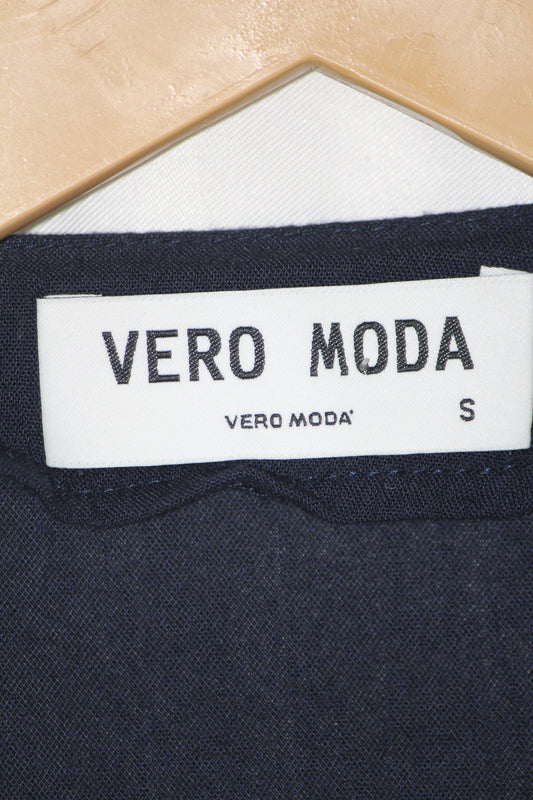 Vero Moda Small Navy Blue Viscose Floral Blouse