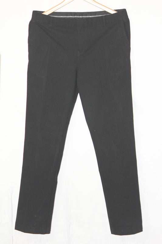 M&S Black Polyester-Blend Straight Pant (Medium)