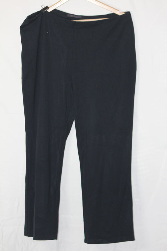 M&S Black Viscose-Blend Straight Pant (Large)