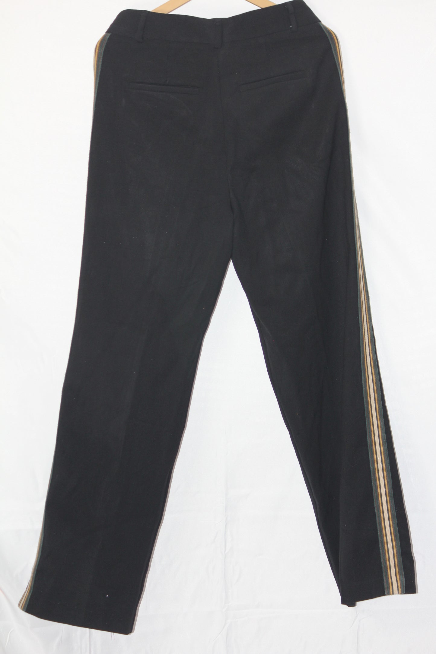 M&S Black Wool-Blend Straight Pant (Medium)