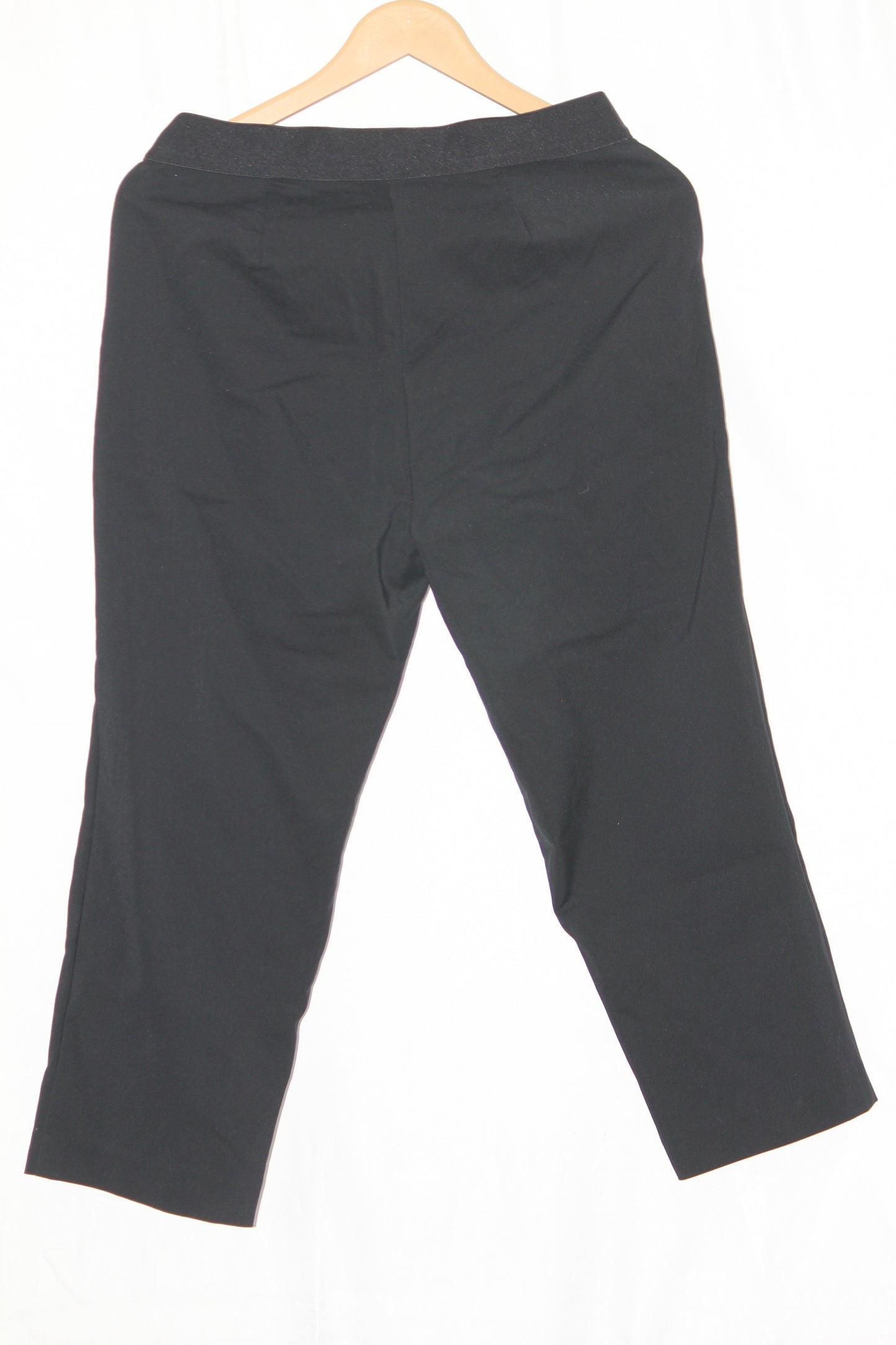 M&S Black Cotton-Blend Straight Pant (Small)