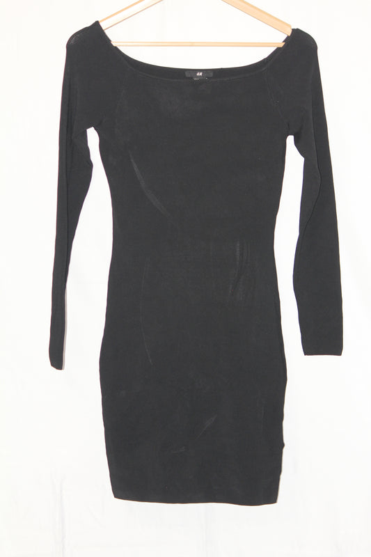 H&M Black Full Sleeve Bodycon Dress