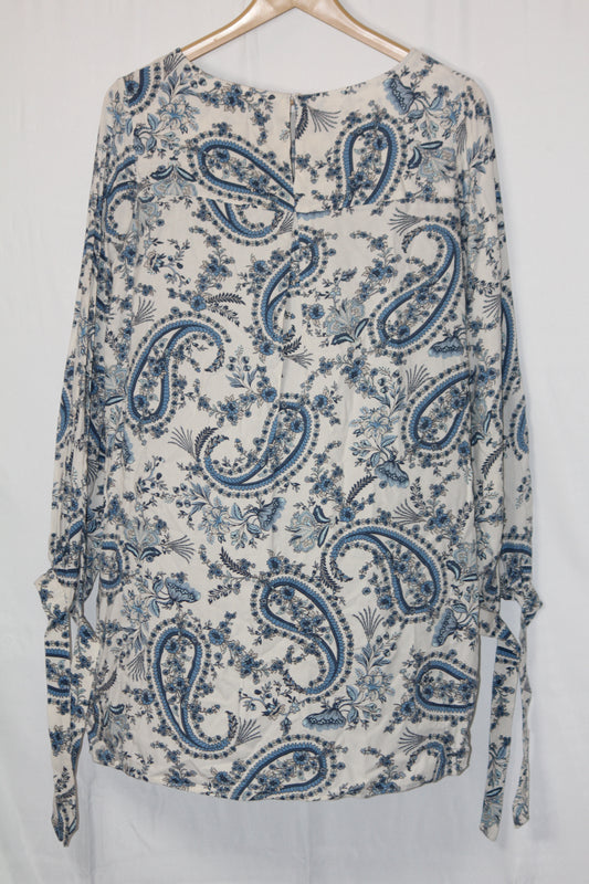 H&M White & Blue Floral Blouse