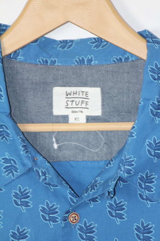 White Stuff Blue Floral Cotton Shirt – XL