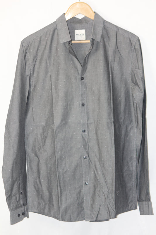 Jack & Jones Grey Casual Cotton Shirt – Medium
