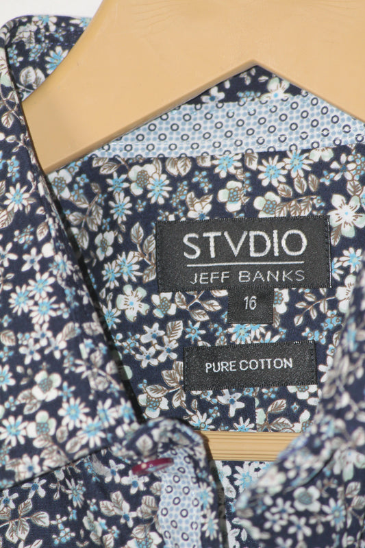 Jeff Banks Black & White Floral Shirt – Large