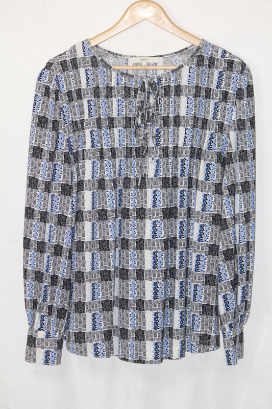 Next White & Blue Blouse