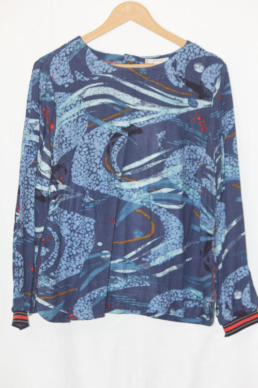 White Stuff Large Blue Lenzing Blouse