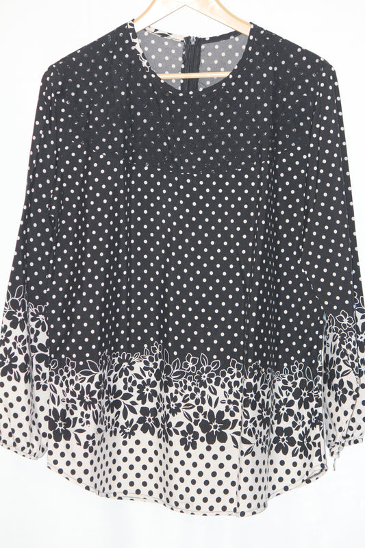 Thriftyfy Black Polka Dot Blouse