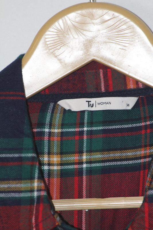 Tu Red Checkered Button Down Shirt