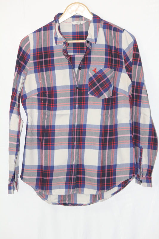 Next White, Red and Blue Checkered Button Down Shirt