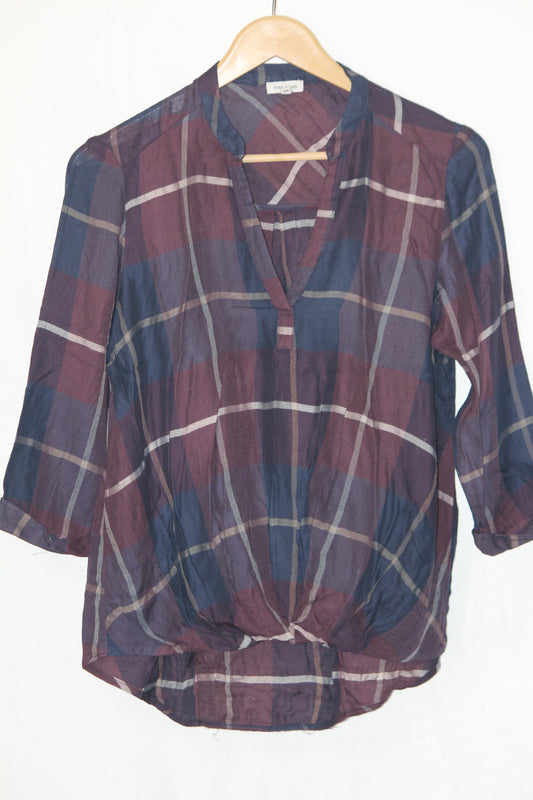 River Island Maroon Check Blouse