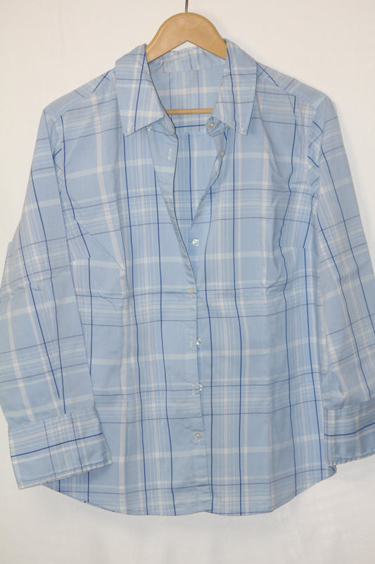 Tu Blue Checkered Button Down Shirt