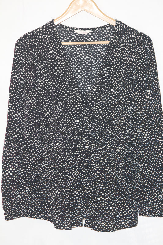 Peruna Black and White Button Down Shirt