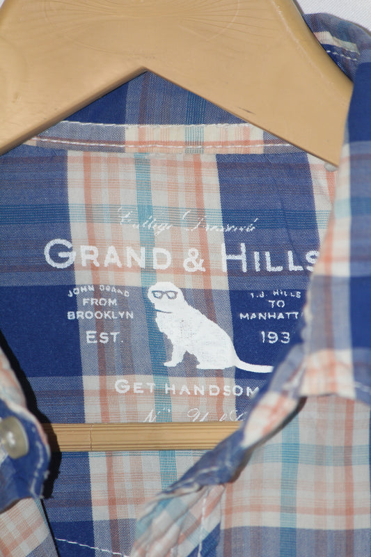 Grand & Hills Blue Check Shirt – Small (Men)