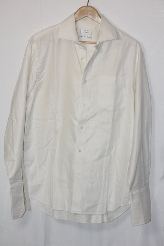 Next Luxury White Cotton Shirt – Large (Mens)