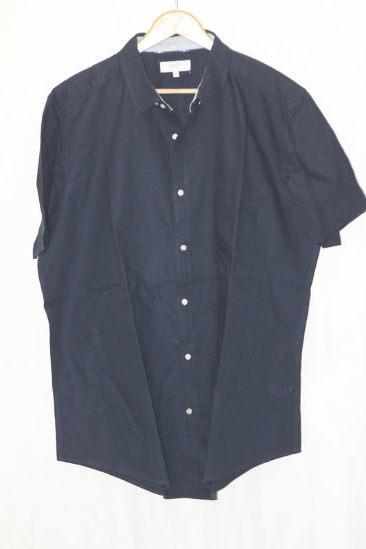 Next Navy Half-Sleeve Cotton Shirt – XL