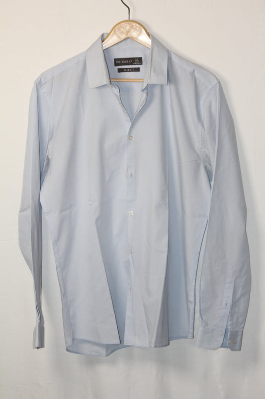 Primark Sky Blue Polyester Shirt – Medium (Men)
