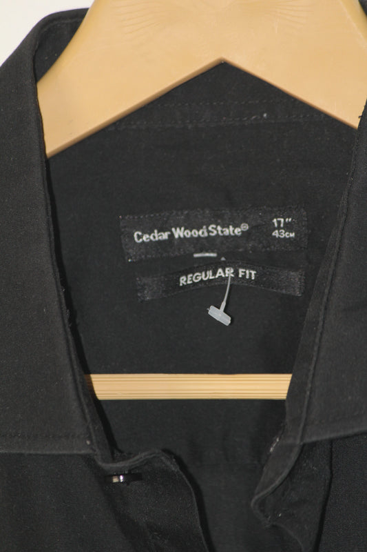 Cedar Wood State Black Polyester Shirt – Medium (Men)