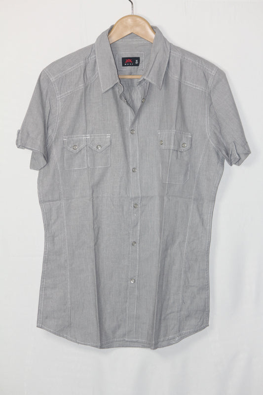 Maxx Grey Half Sleeves Button Down Shirt – Medium (Men)