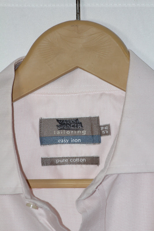 M&S Pink Cotton Shirt – Large (Men)