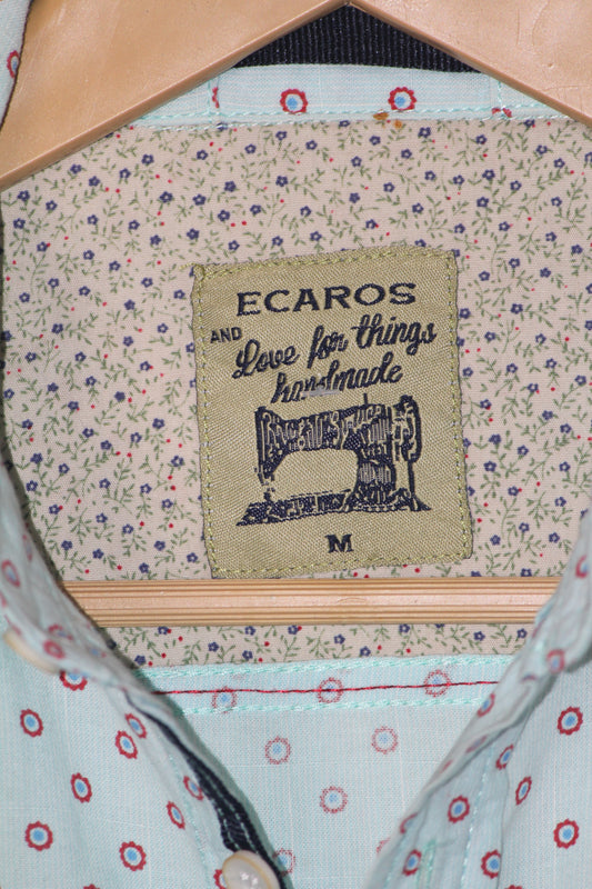 Ecaros Green Floral Cotton Shirt – Medium (Men)