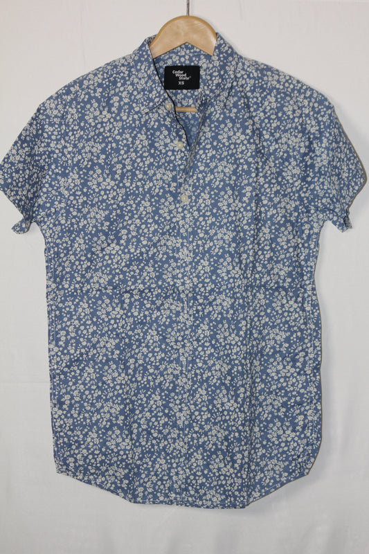 Cedar Wood State Blue Floral Button Down Shirt – XS (Men)