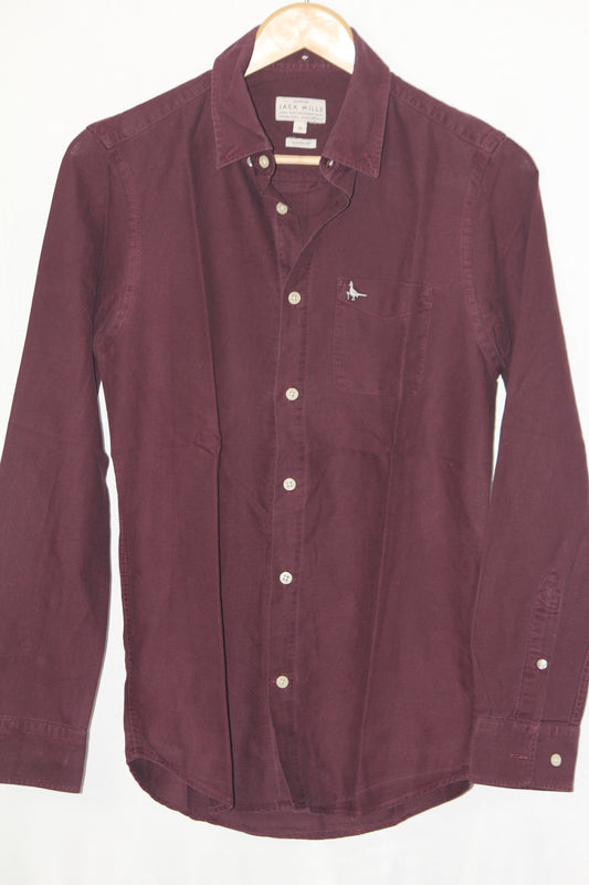 Jack Wills Maroon Cotton Shirt – XS (Men)