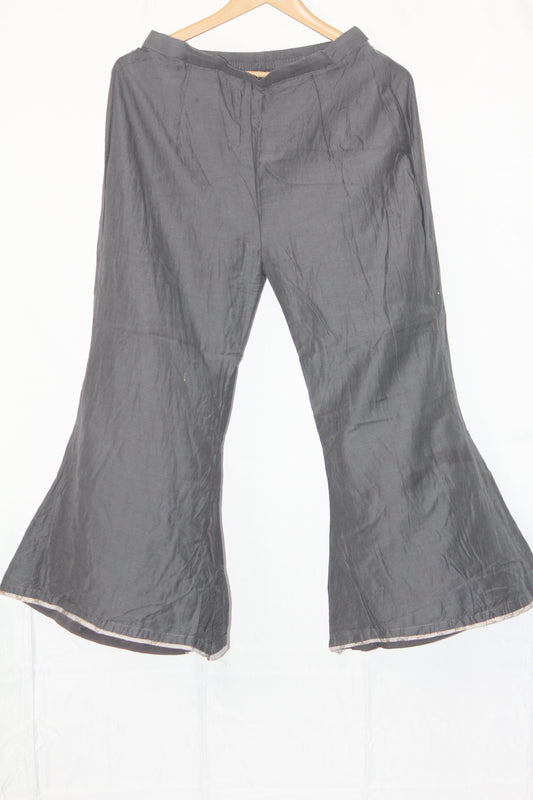 Thriftyfy Grey Cotton Bell Bottom Pants