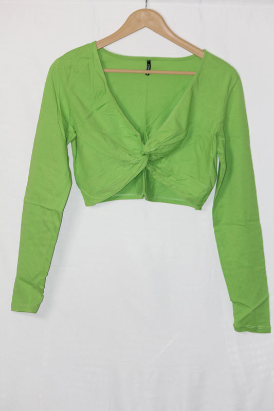 Light Green Full Sleeve Crop Top – Only (Medium)