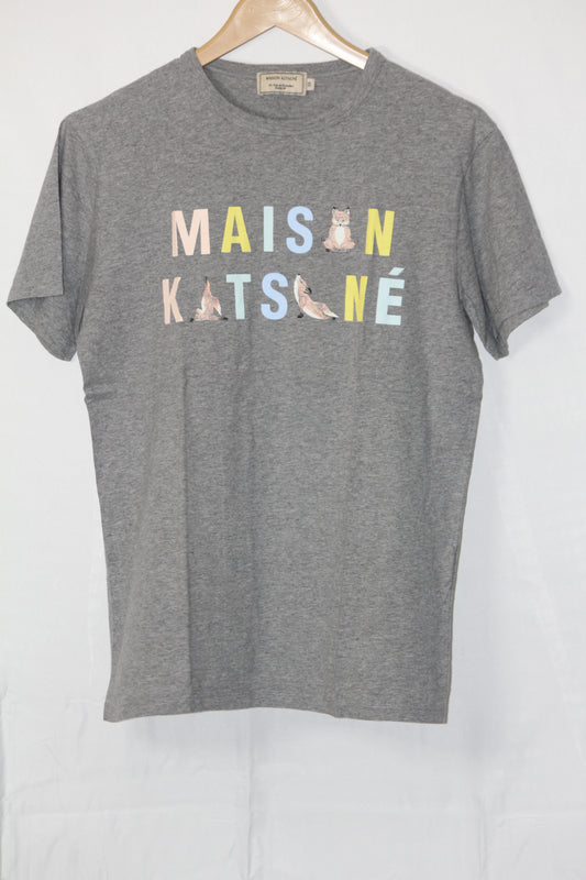 Maison Kitsuné Grey Printed T-Shirt