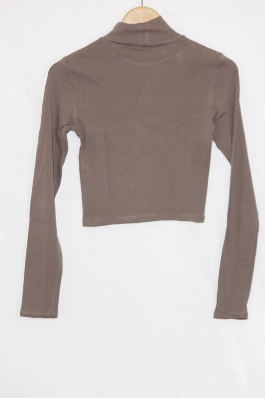 Brown Full Sleeve Crop Top – Zara (Small)