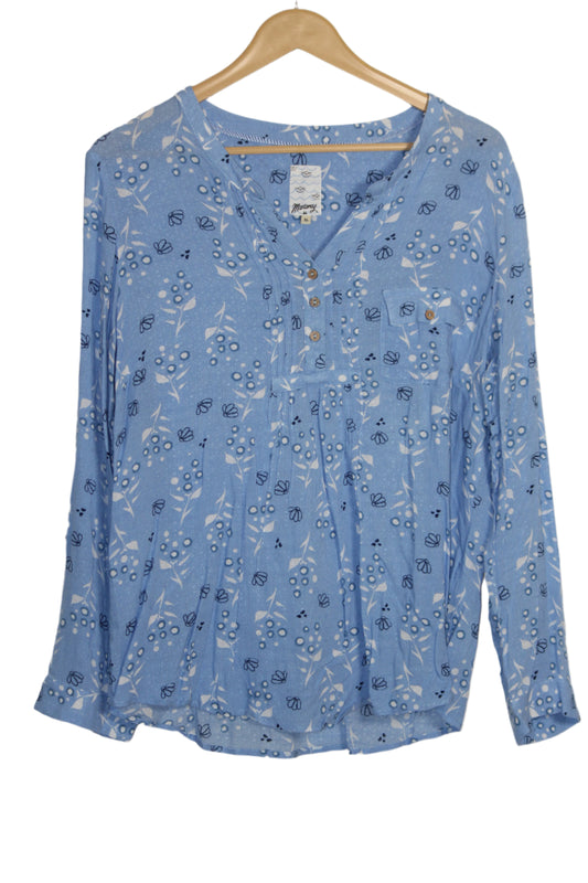Mantaray Blue Floral Blouse