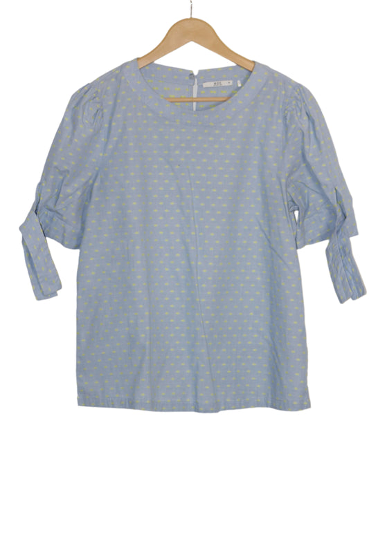 Light Blue Half Sleeve Crop with Yellow Dots – EDC (M)
