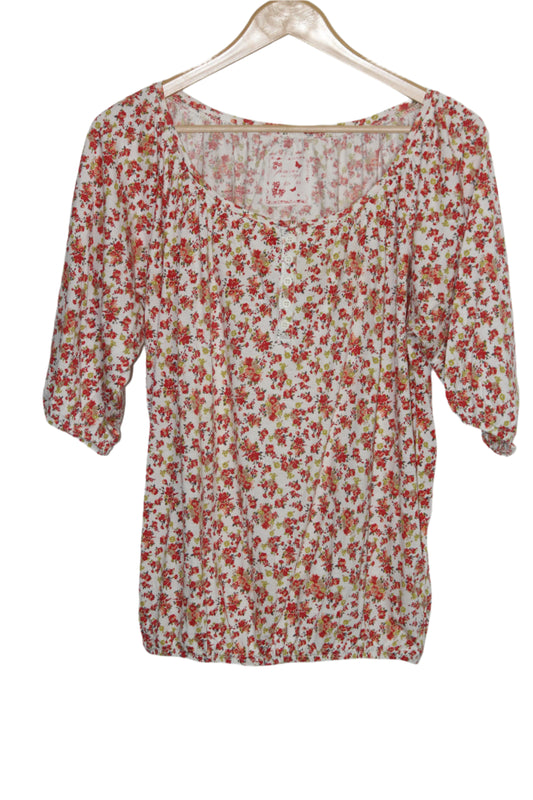 Red Floral Full Sleeve Blouse – DUNNES