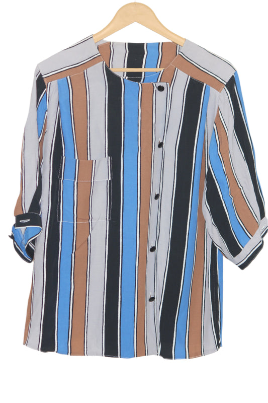 Multicolor Striped Button Down Shirt – Thrifty