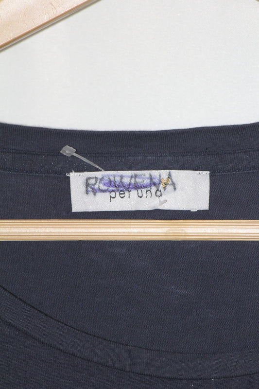 Dark Blue Half Sleeve Cotton Blouse – M&S