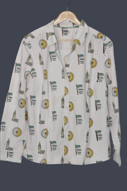 White Printed Shirt – Boden