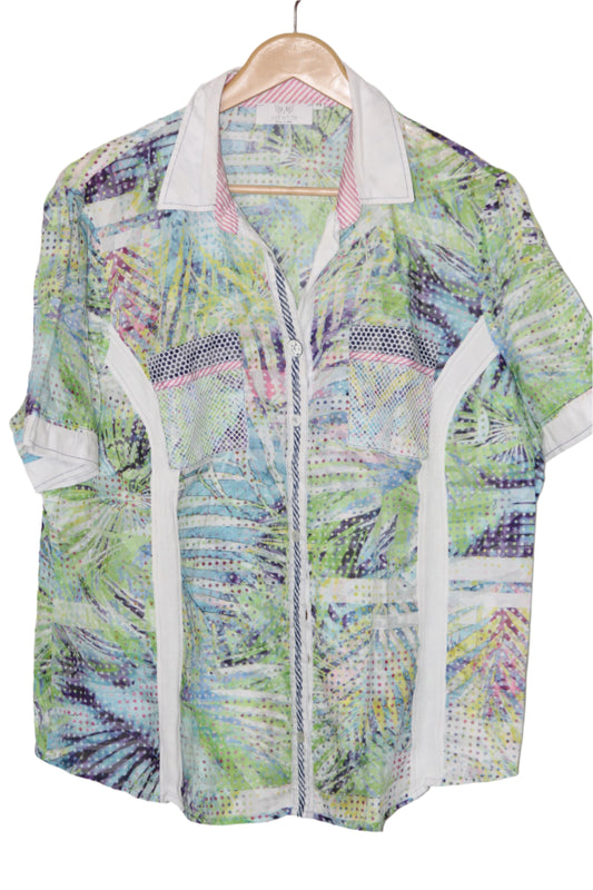 Light Green Net Pocket Shirt – Just White