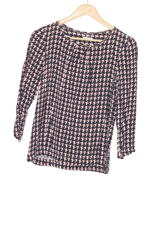 Pauline Black & Brown Full Sleeve Viscose Blouse – Subtle Elegance