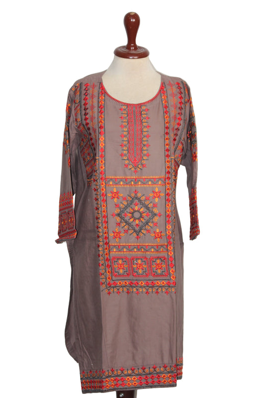 Kurti – ThriftyFy (Brown, Large)