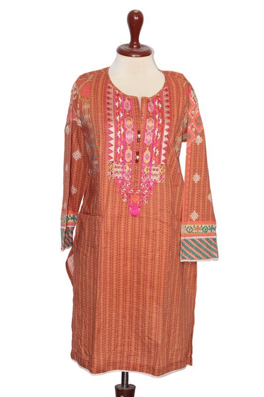 Kurti – ThriftyFy (Brown, Small)